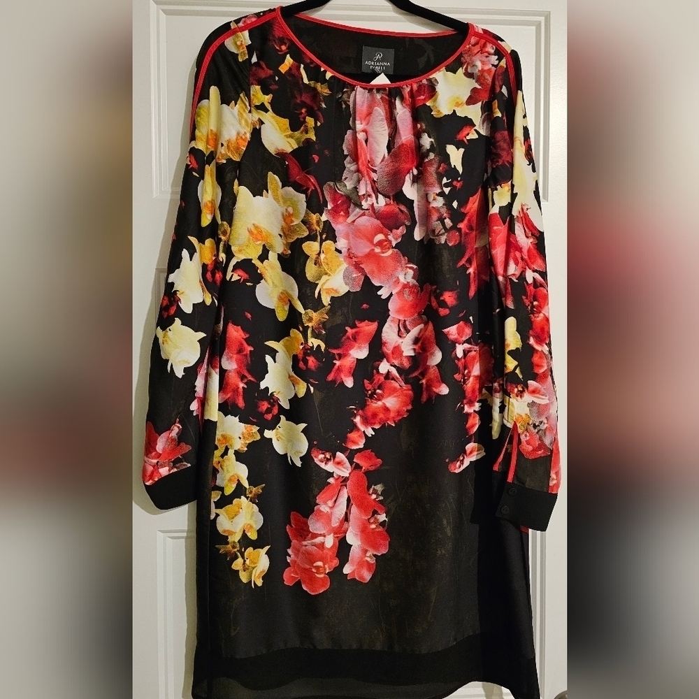 Adrianna Papell Flowered Dress sz 6 - Picture 3 of 5